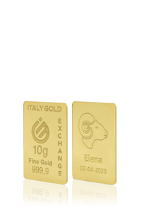 Lingotto Oro segno zodiacale Ariete 24 Kt da 10 gr. - Idea Regalo Segni Zodiacali - IGE: Italy Gold Exchange